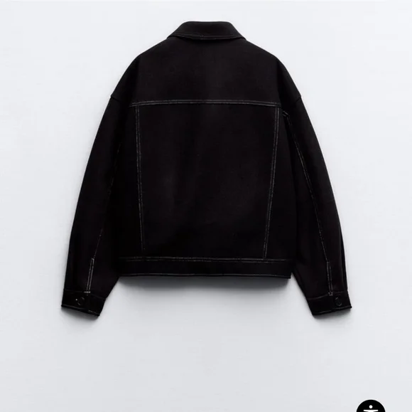 ZARA FELT TEXTURE JACKET WITH TOPSTITCHING - Picture 3 of 6